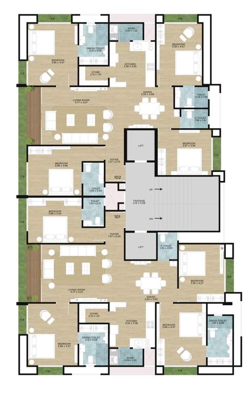  heights Block D Cluster Plan for 1st Floor