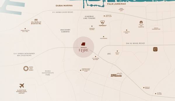  binghatti-flare Location Plan