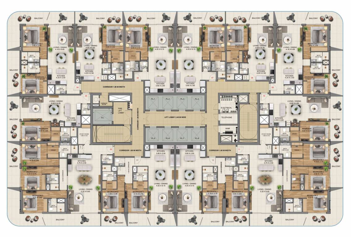  marriott residences Marriott Residences Cluster Plan For Typical Floor