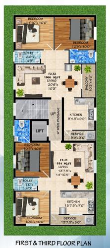  lakshmi-flats Lakshmi Flats Cluster Plan from 1st And 3rd Floor