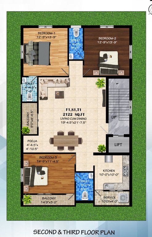  shreyas flats Shreyas Flats Cluster Plan from 2nd to 3rd Floor