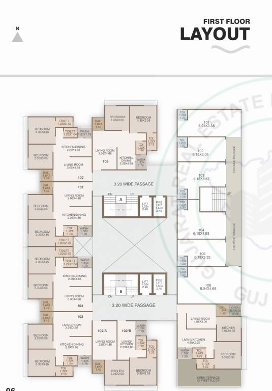 vrundavan vibes A & B Cluster Plan for 1st Floor
