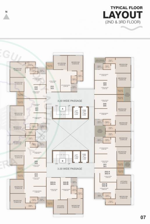 vrundavan vibes A & B Cluster Plan from 2nd to 3rd Floor