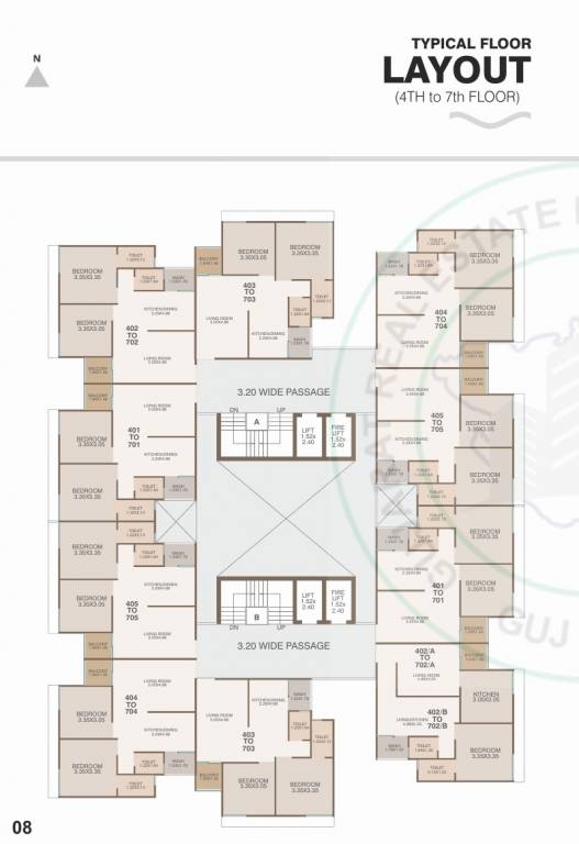 vrundavan vibes A & B Cluster Plan from 4th to 7th Floor