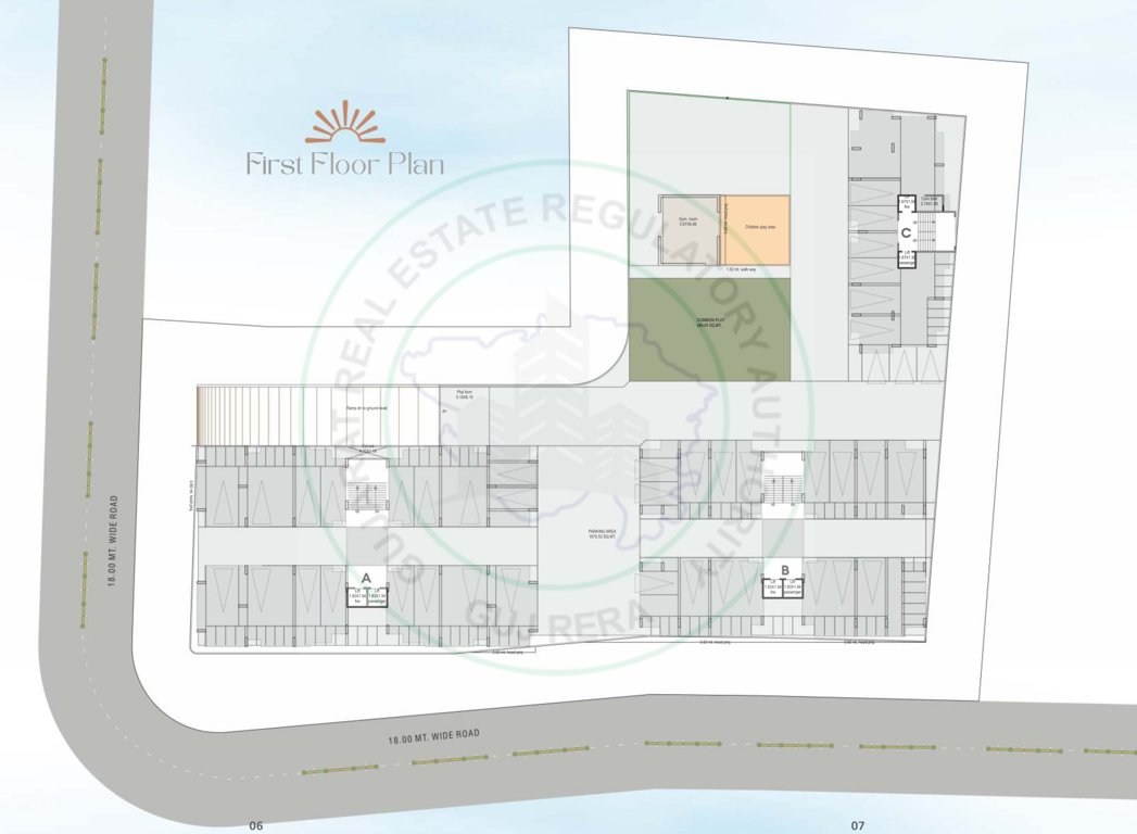  sunrise infinity Block A, B, C Cluster Plan for 1st Floor