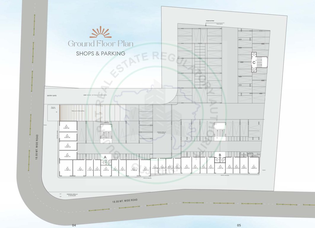 sunrise infinity Block A, B, C Cluster Plan for ground Floor