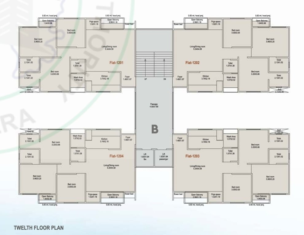  sunrise infinity Block B Cluster Plan for 12th Floor