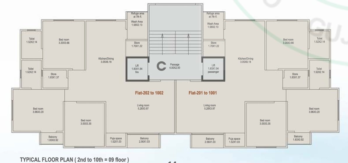  sunrise infinity Block C Cluster Plan from 2nd to 10th Floor