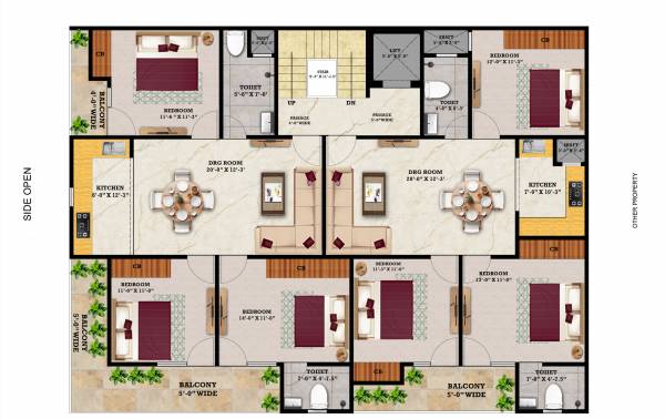  sky-height Sky Height Cluster Plan from 1st to 4th Floor