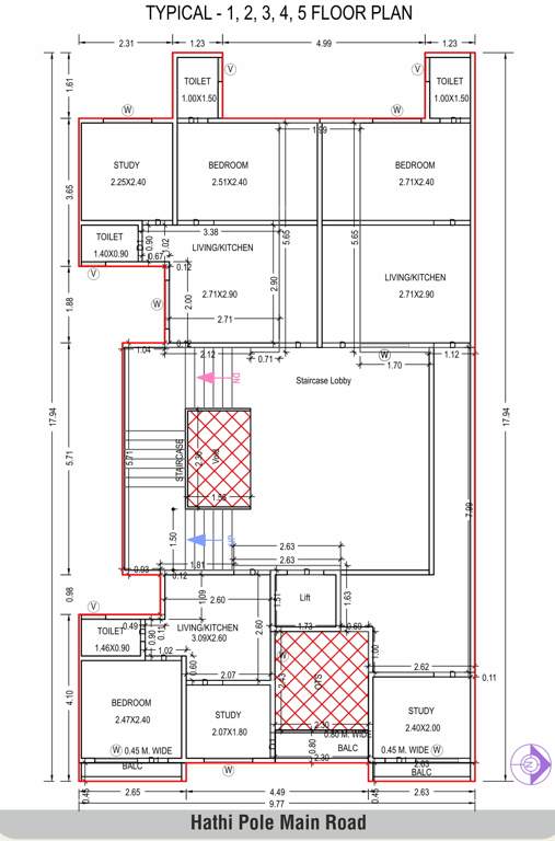  shivneri flats Shivneri Flats Cluster Plan from 1st to 5th Floor