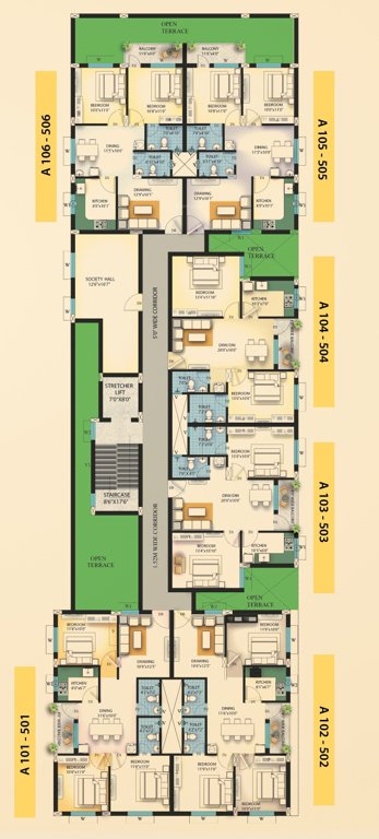  sradha aangan Sradha Aangan Cluster Plan for Typical Floor