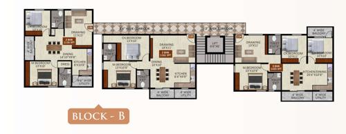  kamadhenu-heights BLOCK B Cluster Plan from ground to 4th Floor
