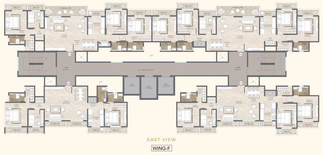  serenity Wing F Cluster Plan from 1st to 20th Floor