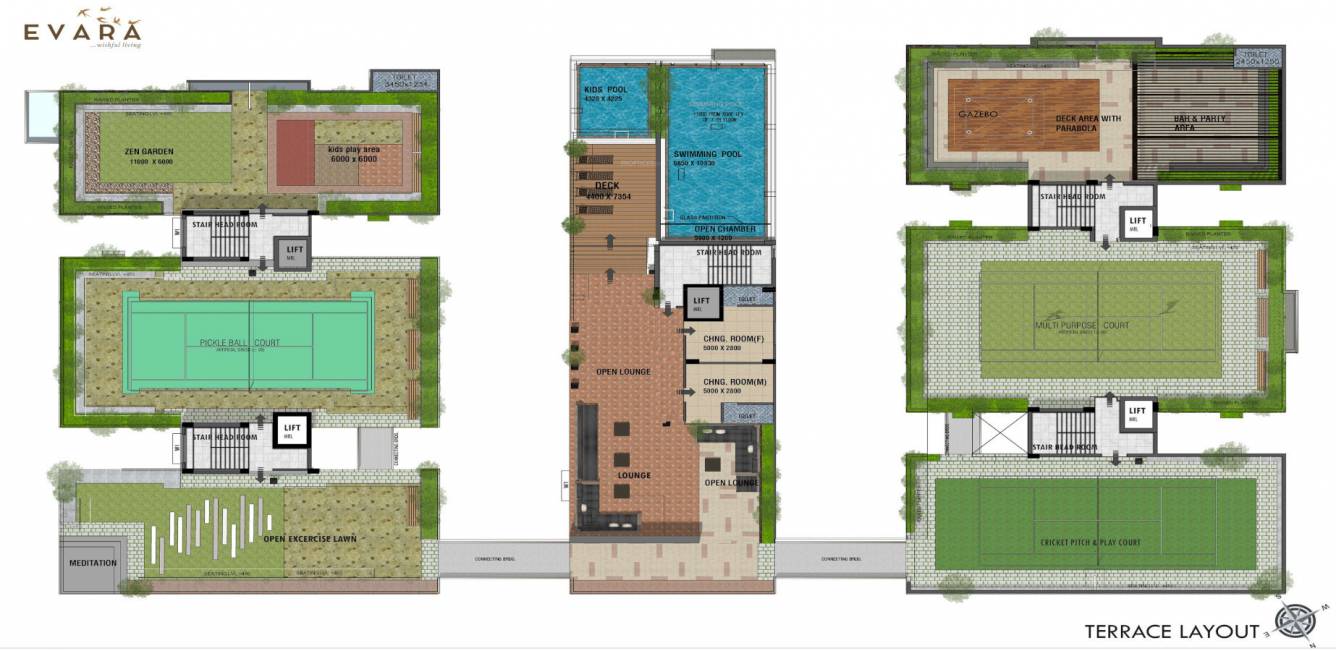  evara Block 1, 2, 3 Terrace Cluster Plan