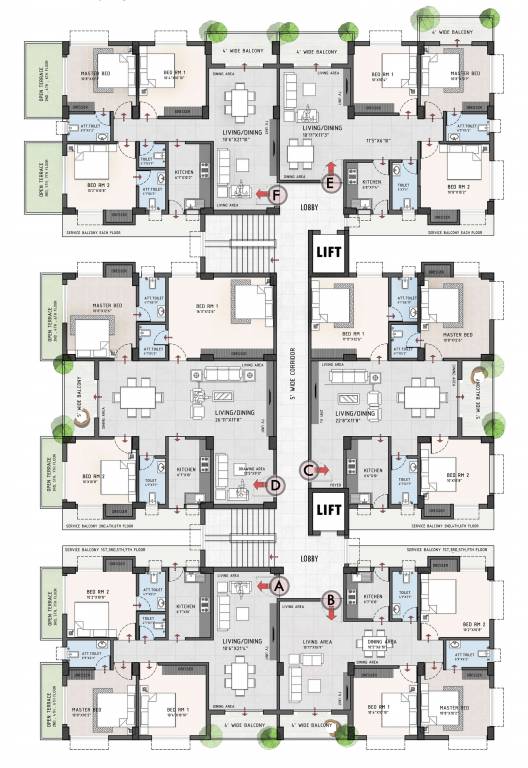  evara Block 1 Cluster Plan For Typica Floor