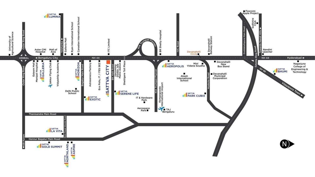 sattva city Location Plan