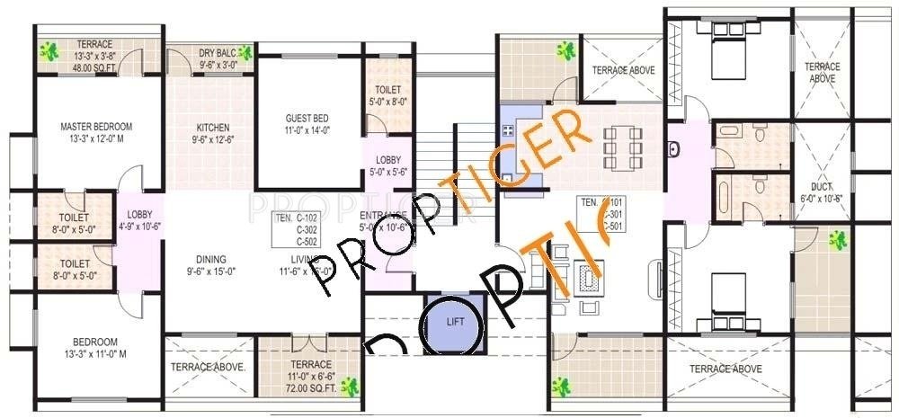  crystal garden Tower B Cluster Plan