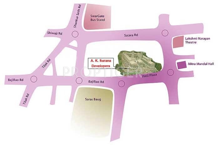 AK Surana Developers Kamaldeep Gardens Location Plan