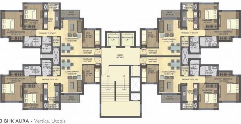 1, 2, 3 BHK Cluster Plan Image Lodha Group Casa Bella