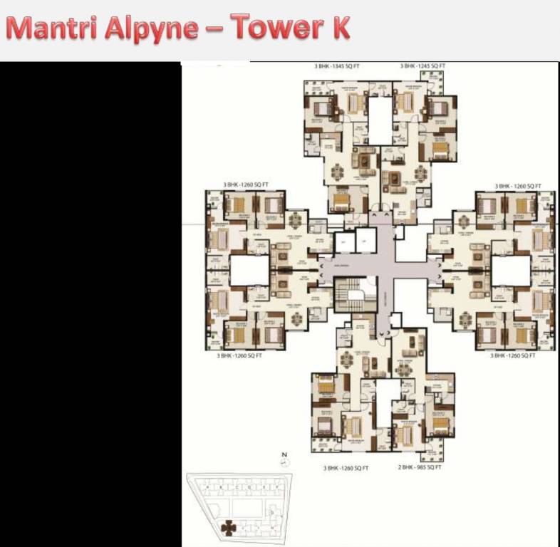  alpyne Tower K Typical Cluster Plan