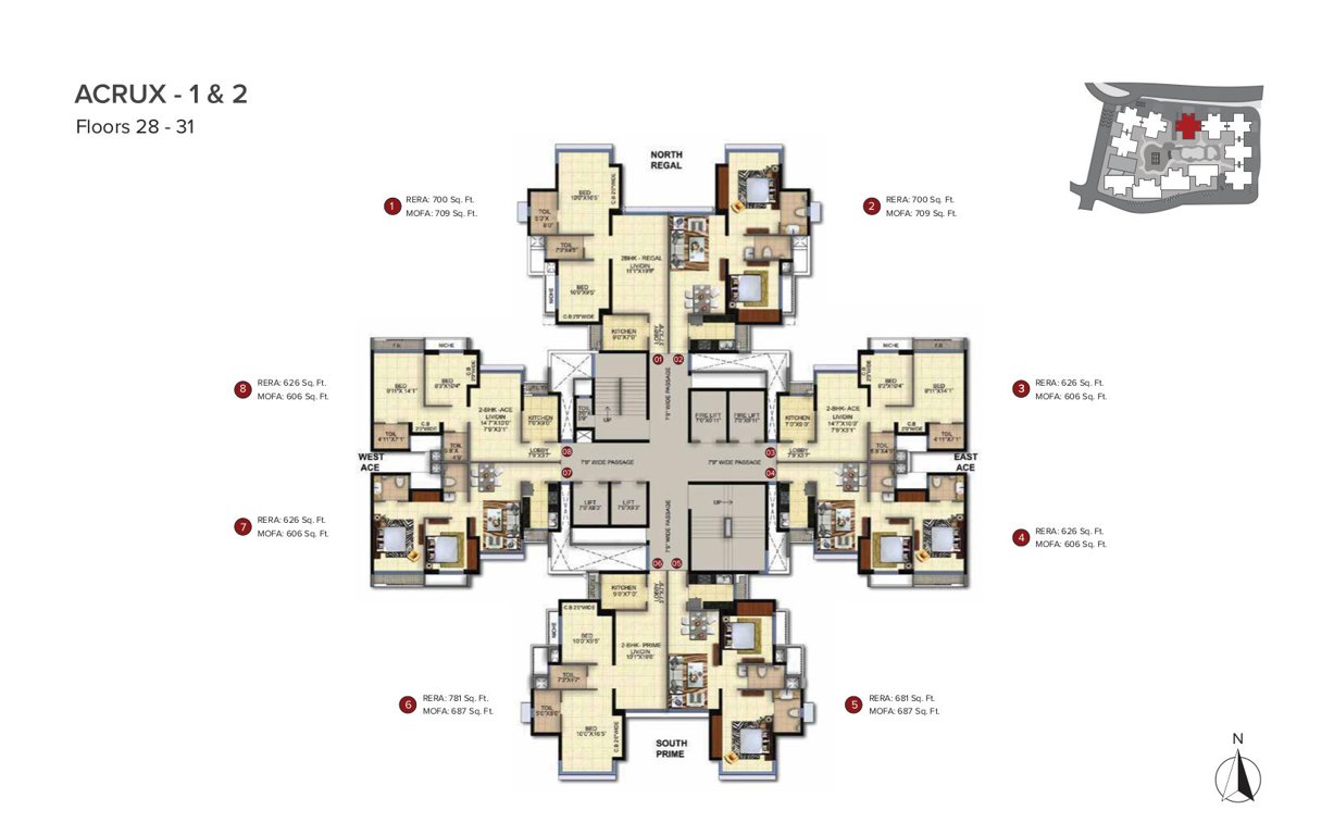 marathon nexzone Acrux Cluster Plan from 28th to 31th Floor