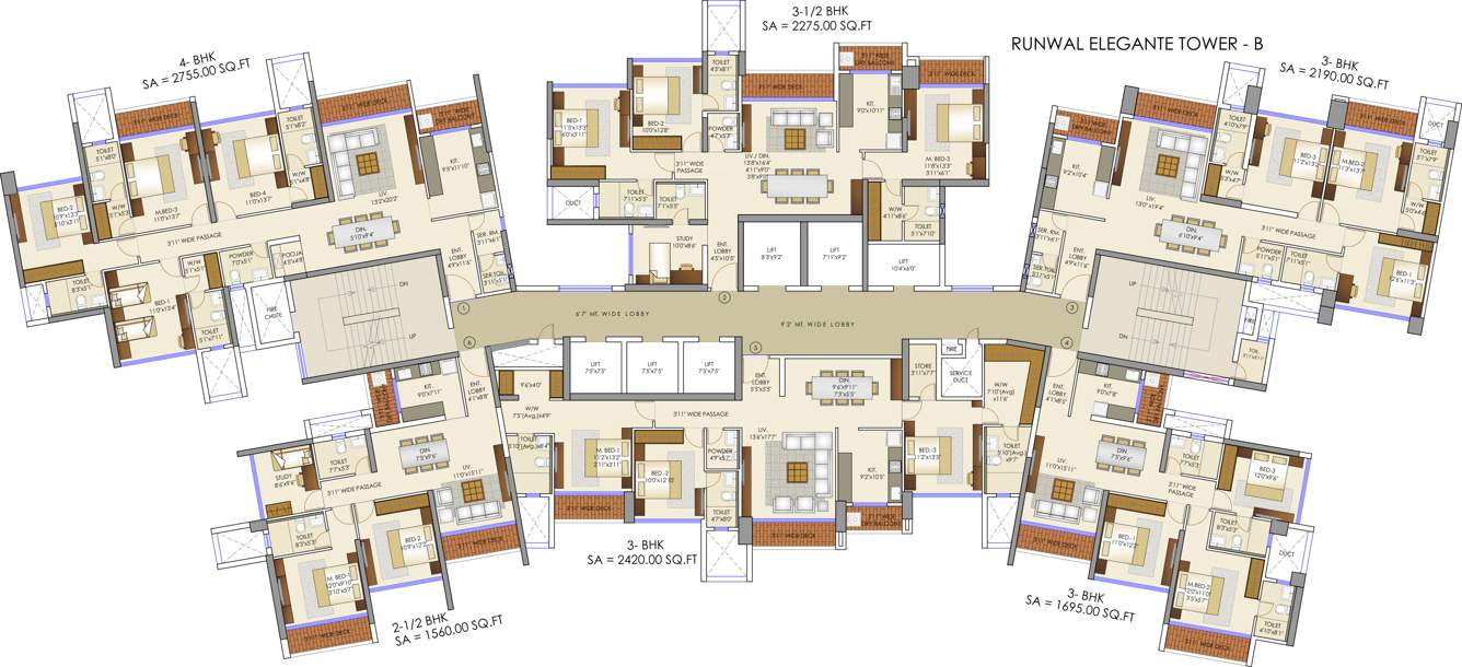 elegante Images for Cluster Plan of Runwal Elegante