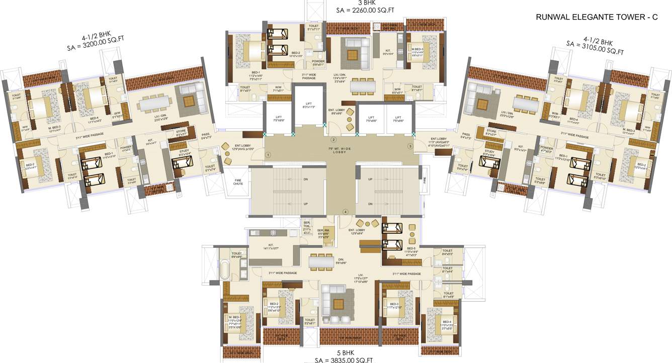 elegante Images for Cluster Plan of Runwal Elegante