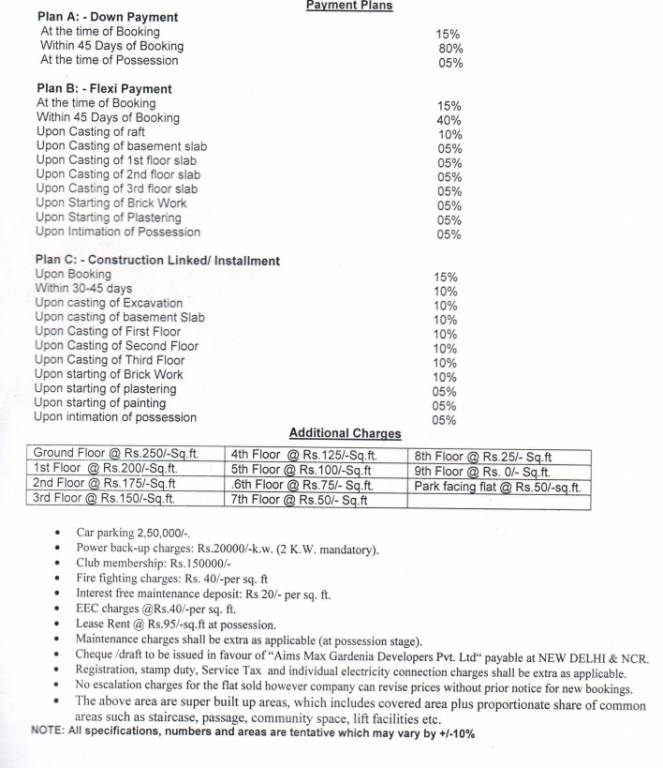 golf-city Construction Linked Payment (CLP) Payment Plan