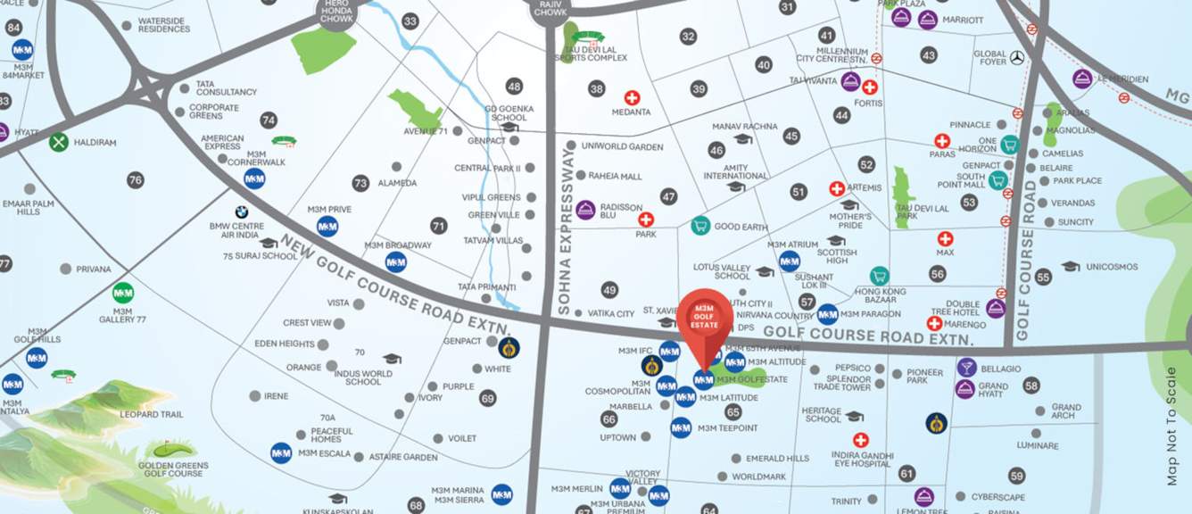  golf estate Images for Location Plan of M3M Golf Estate