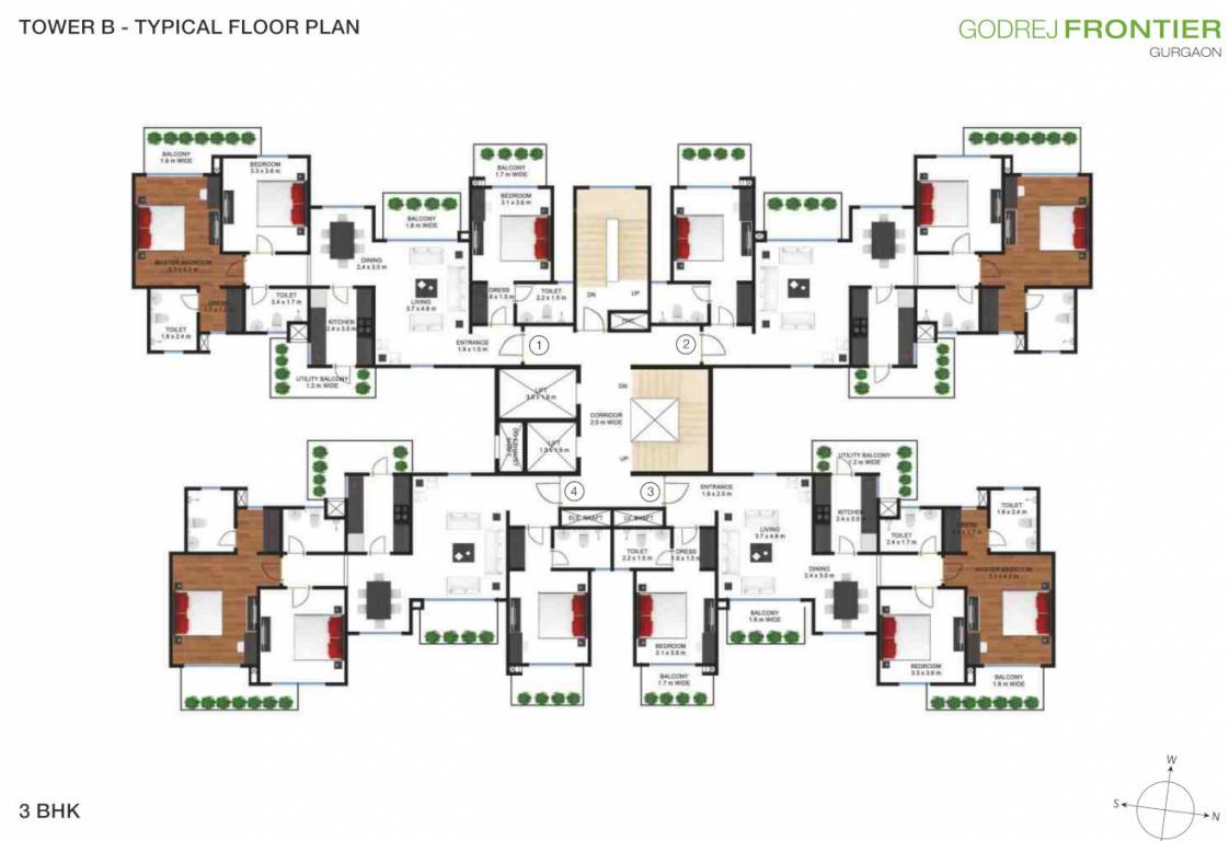 frontier Tower B Typical Cluster Plan