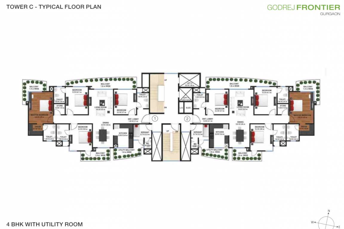 frontier Tower C Typical Cluster Plan