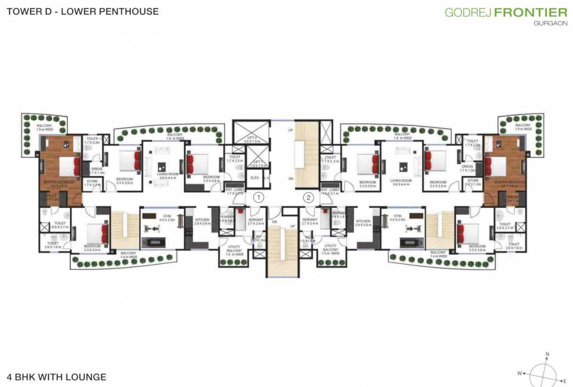frontier Tower D Lower Penthouse Cluster Plan
