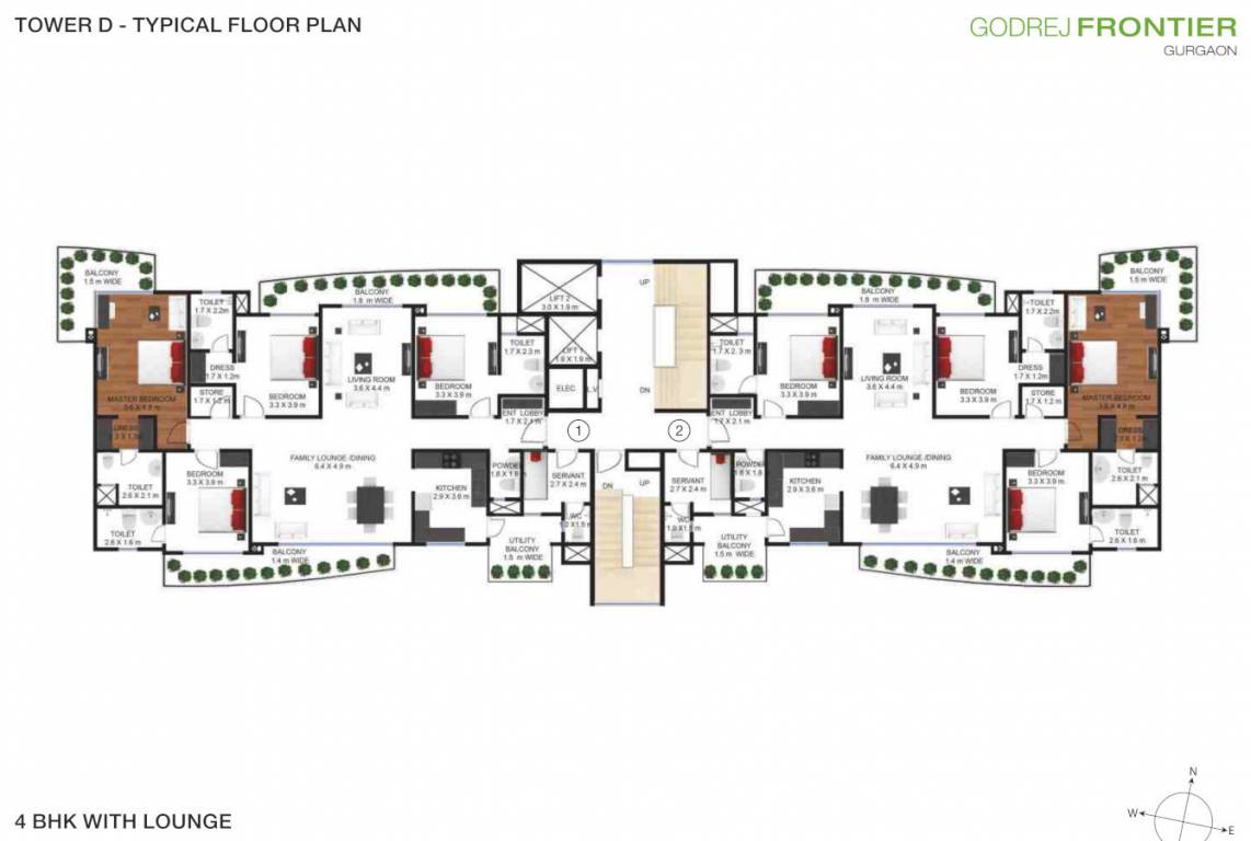 frontier Tower D Typical Cluster Plan