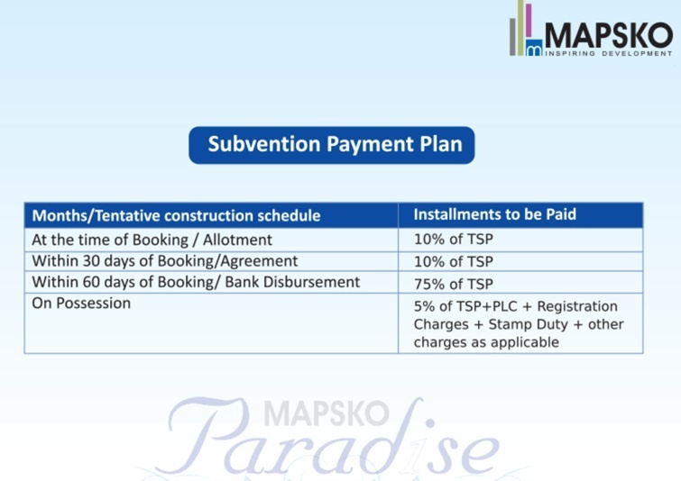 paradise Subvention Scheme Payment Plan