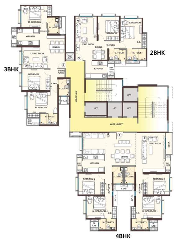  vasant lawns FERN Cluster Plan For Typical Floor Plan