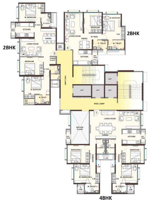  vasant lawns FERN Cluster Plan For Typical Floor Plan