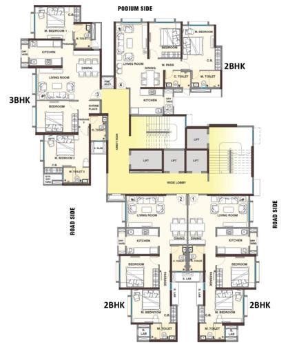  vasant-lawns FERN Cluster Plan For Typical Floor Plan