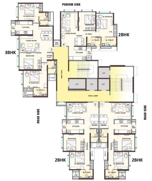  vasant lawns FERN Cluster Plan For Typical Floor Plan