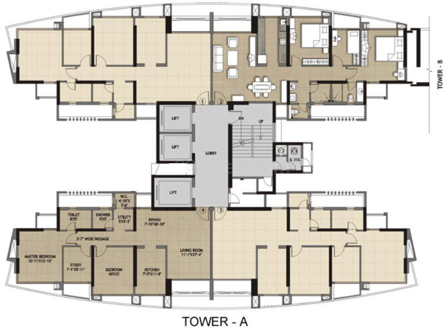 towers Images for Cluster Plan of Kalpataru Towers