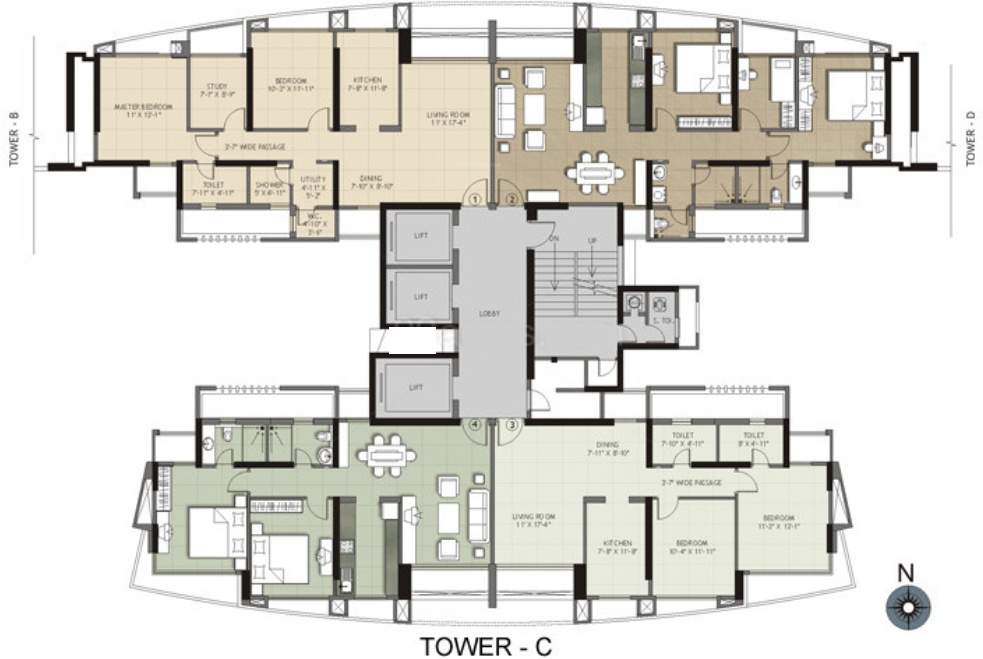 towers Images for Cluster Plan of Kalpataru Towers