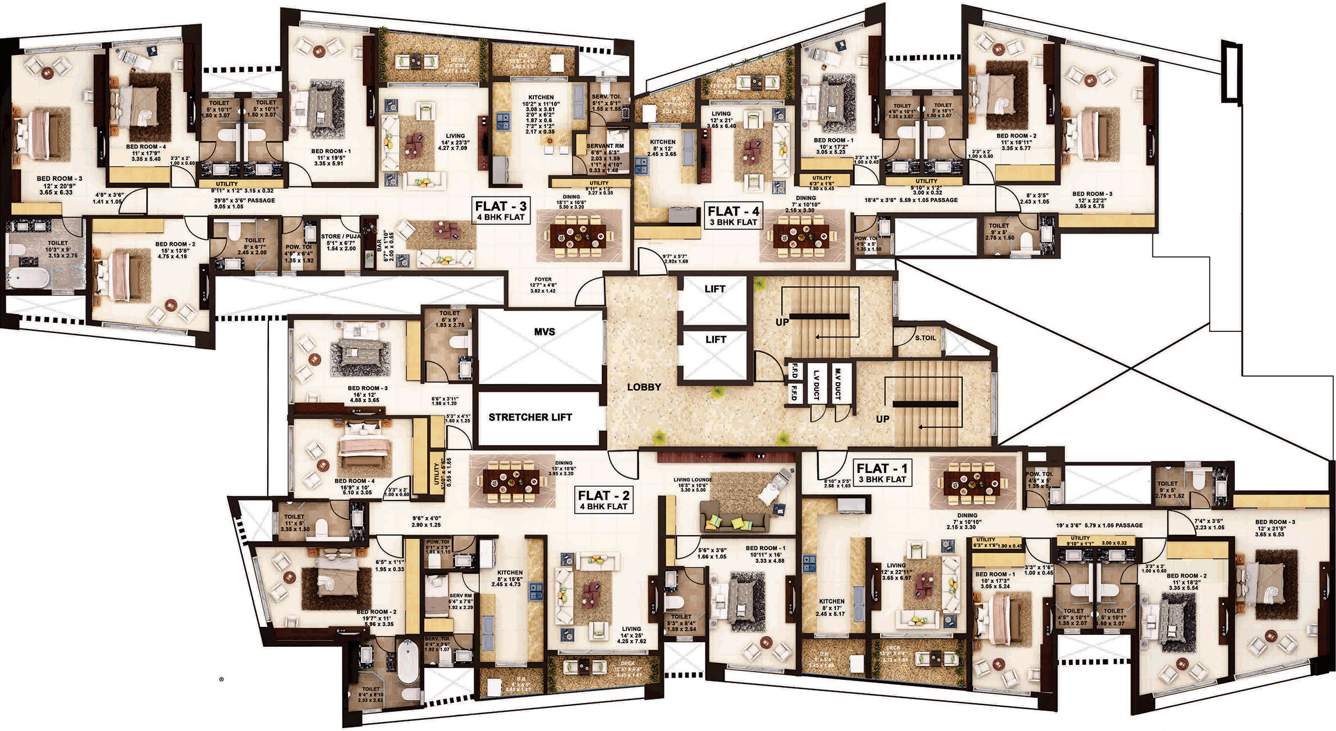 oriana Images for Cluster Plan of Rustomjee Constructions Oriana