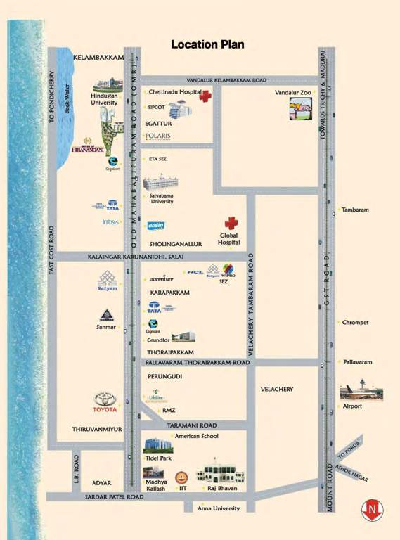  house of hiranandani egattur Location Plan