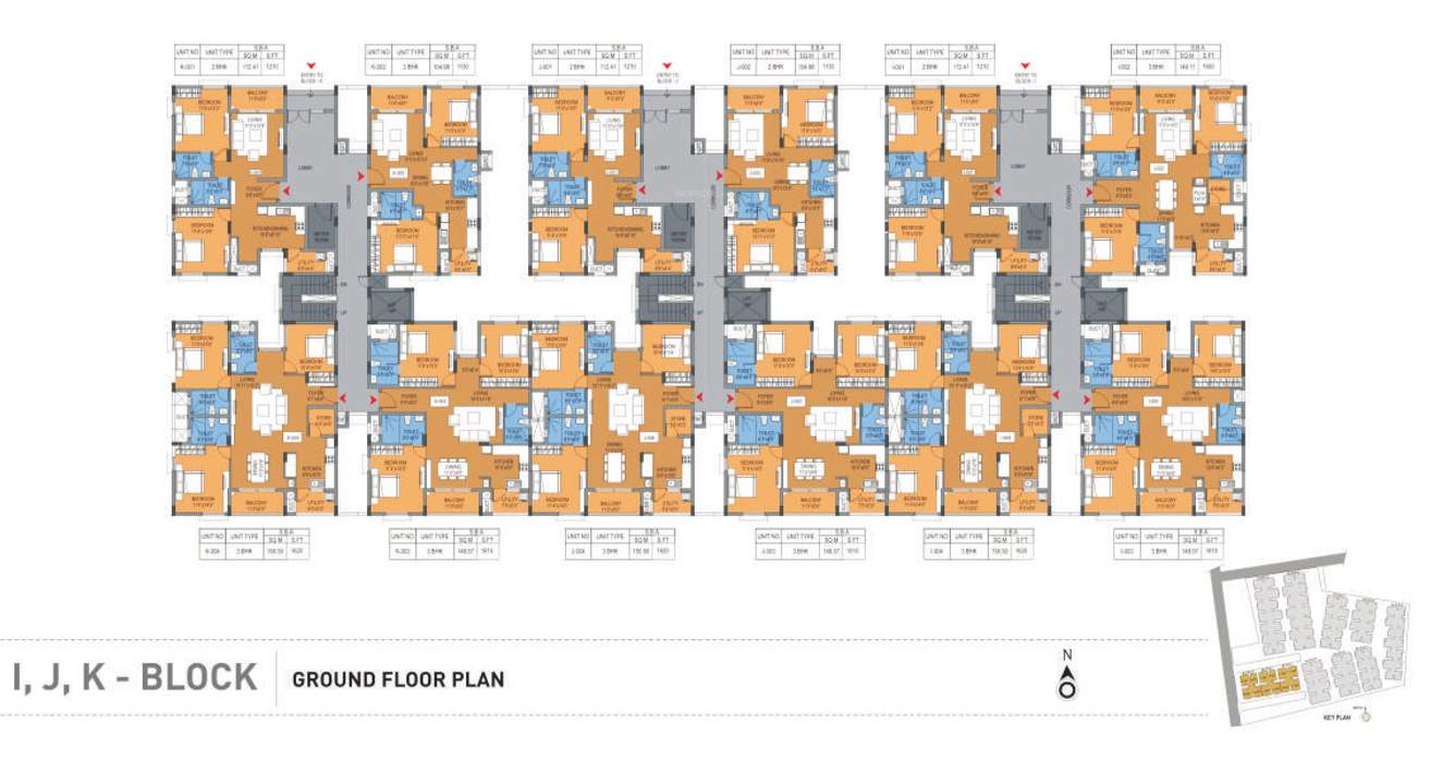  bollineni hillside 2 Block I, J, K Cluster Plan For Ground Floor