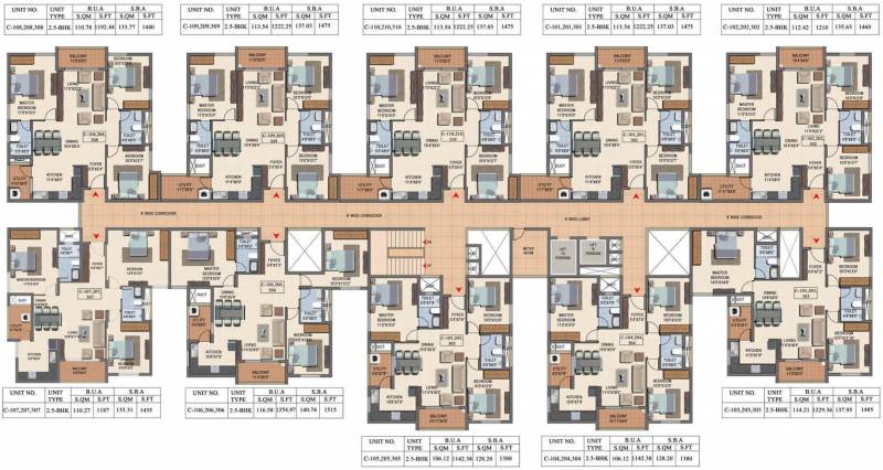 1, 2, 3 BHK Cluster Plan Image BSCPL Infrastructure
