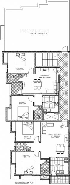jasmine-foundation varshana-flats Cluster Plan for 2nd Floor