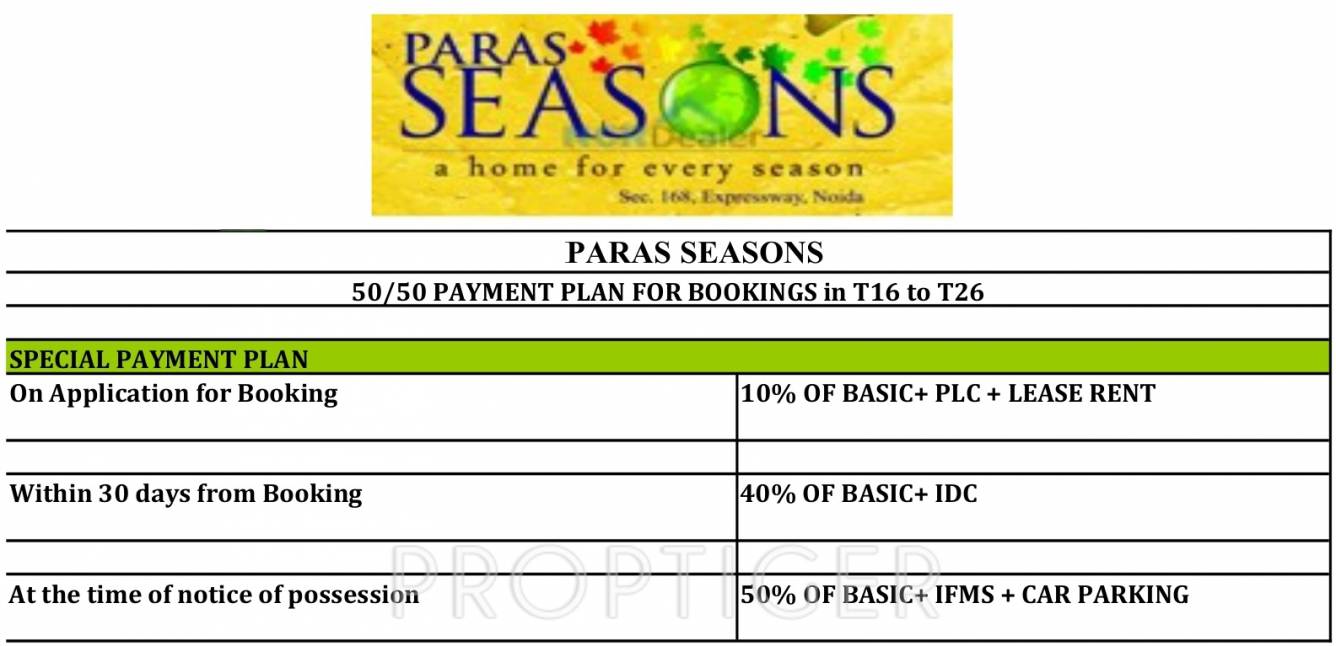 Images for Payment Plan of Paras Seasons Payment Plan