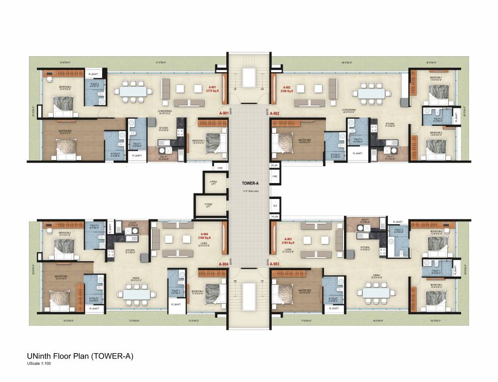 rg orchids gardenia Block A Cluster Plan for 9th Floor