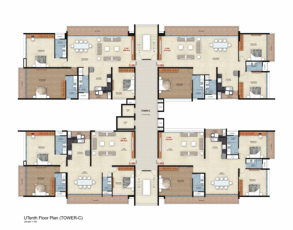 rg orchids gardenia Block C Cluster Plan for 10th Floor