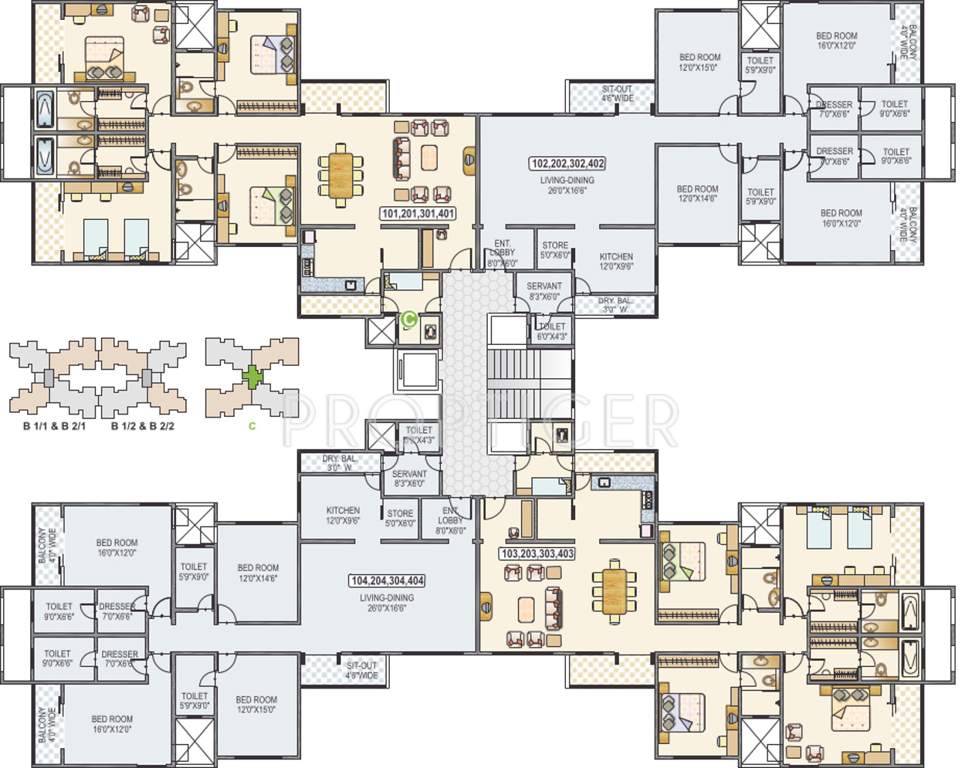  green groves Images for Cluster Plan of Kolte Patil Green Groves