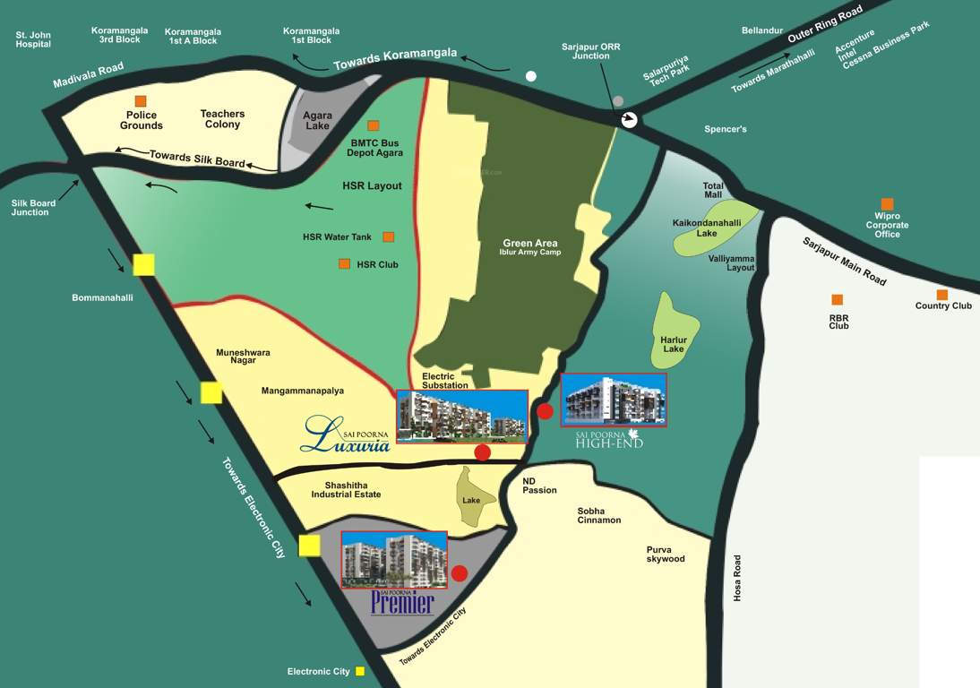  sai poorna high end Images for Location Plan of Srinivasa Sai Poorna High End